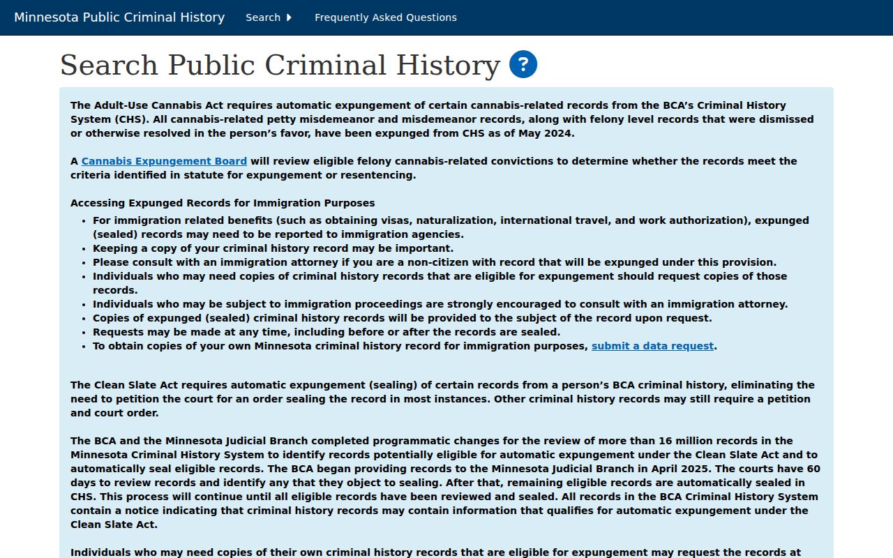 South St. Paul resident lookup BCA public criminal-history form
