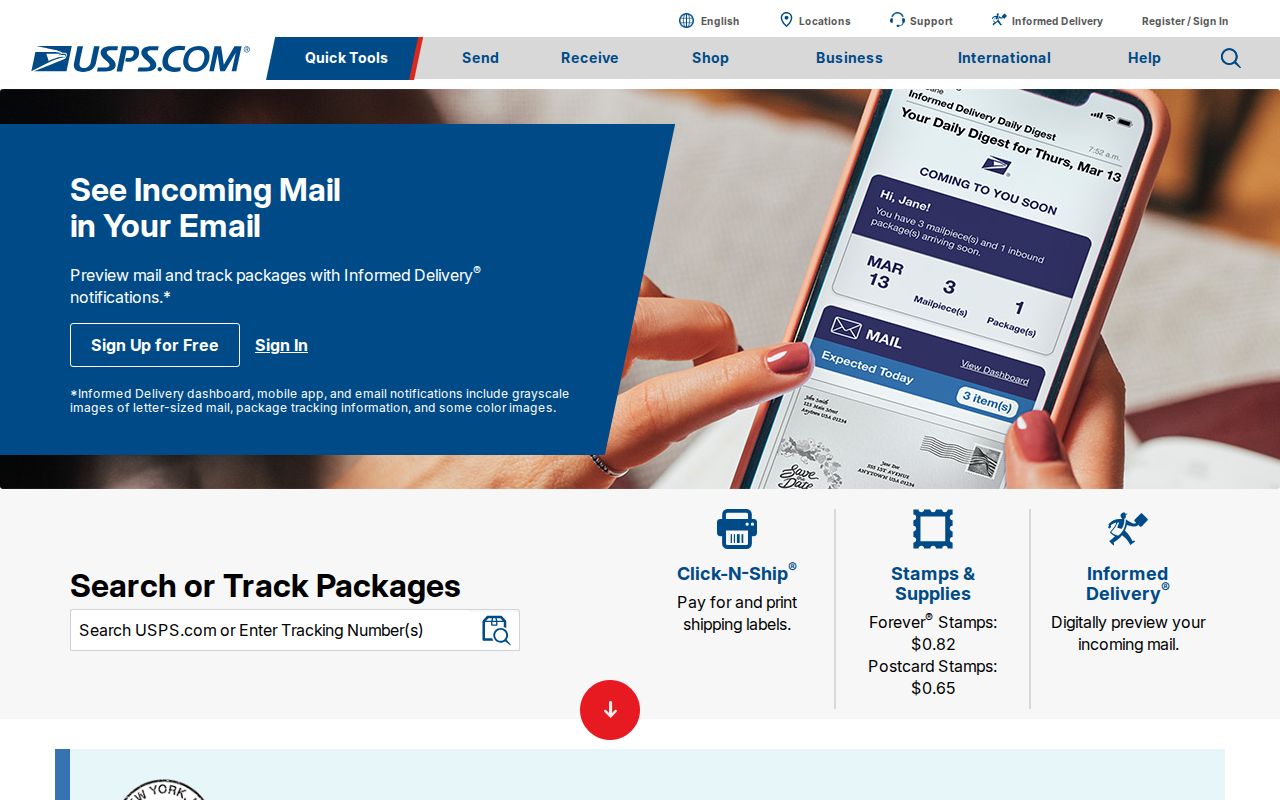 USPS ZIP lookup entry screen for checking a South St. Paul delivery address